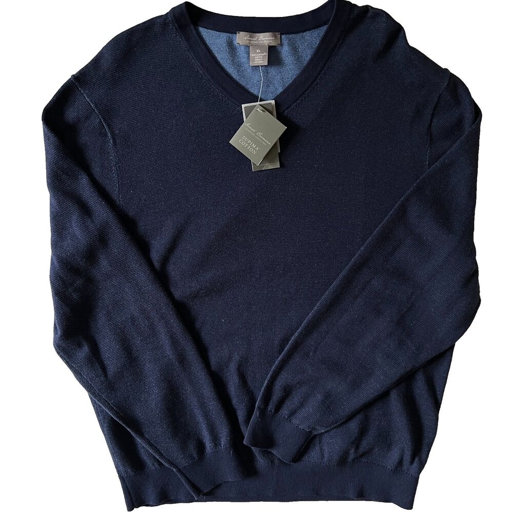 Daniel Cremieux Sweater XL Signature Collection Supima Cotton Navy Blue NWT